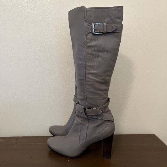 COLE HAAN 100% Leather Phoenix Tall Boot- NikeAir Insole, Ironstone Gray- 8.5 B - Picture 1 of 11